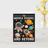 Naar de middelbare school en verder astronaut grap kaart (Gele Bloem)