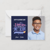 NAAR DE MOON EN BACK KINDER foto's van de Valentij Notitiekaartje (Voorkant)