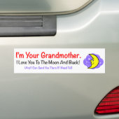 Naar de Moon Grandmoeder Bumpersticker (Op auto)
