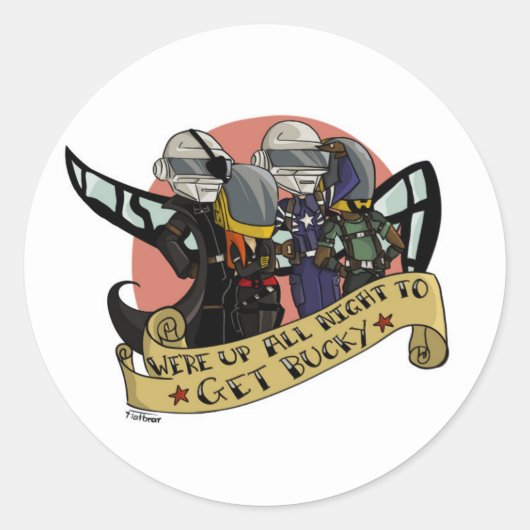 Naar de nacht ronde sticker (Voorkant)