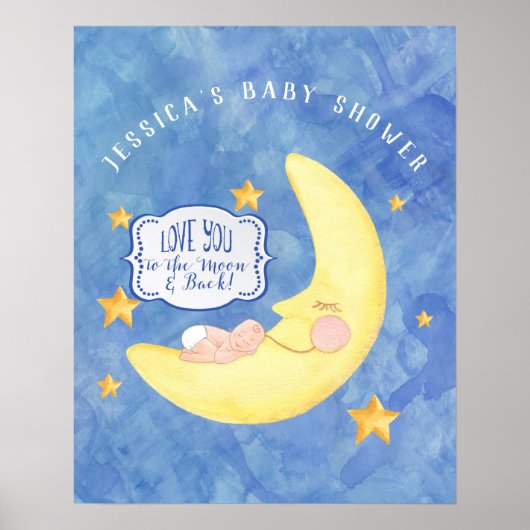 Naar de Neutrale Waterverf van het Baby shower Moo Poster (Voorkant)