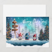 Naar de Noordpool Kerstkabouters Feestdagenkaart (Voorkant / Achterkant)