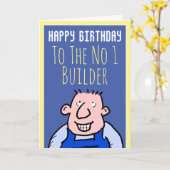 Naar de nummer één bouwer - Happy Birthday Kaart (Gele Bloem)