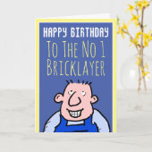 Naar de nummer één metselaar - Happy Birthday Kaart (Gele Bloem)