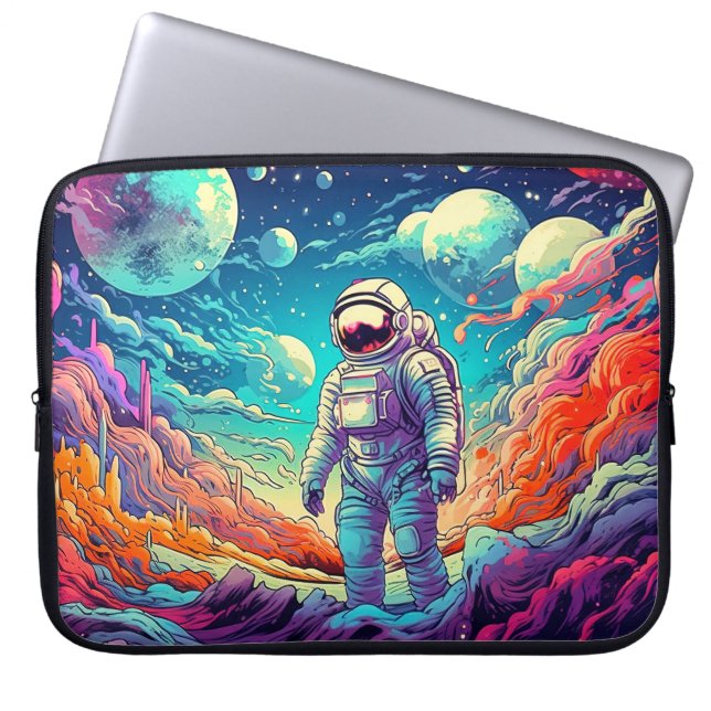 Naar de onbekende illustratie laptop sleeve (Voorkant)