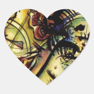 Naar de onbekende stem van Kandinsky Hart Sticker