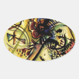 Naar de onbekende stem van Kandinsky Ovale Sticker