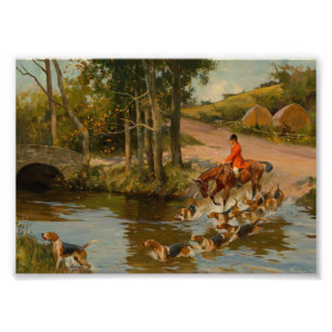 Naar de Ontmoet Engelse Beagle Hounds 1895 Foto Afdruk