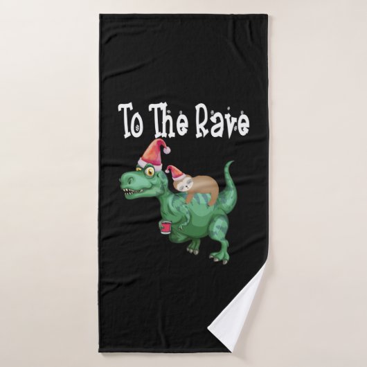 Naar de Rave Tree Rex Grappige luiaard rijden Dino Badhanddoek (Badhanddoek)