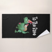 Naar de Rave Tree Rex Grappige luiaard rijden Dino Badhanddoek (Badhanddoek)