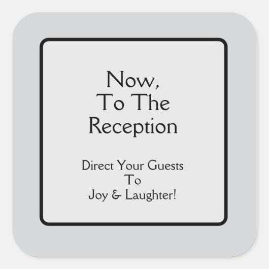 Naar de receptie vierkante sticker (Voorkant)