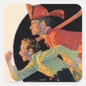 Naar de redding vierkante sticker (Voorkant)