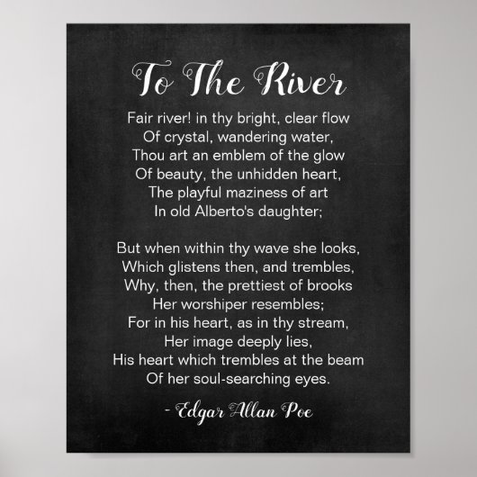 Naar de rivier de Poem Black en White Poster (Voorkant)