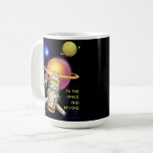 Naar de ruimte en daarbuiten koffiemok (Voorkant links)