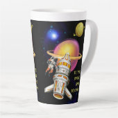 Naar de ruimte en daarbuiten latte mok (Rechterhoek)