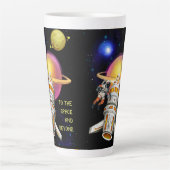 Naar de ruimte en daarbuiten latte mok (Voorkant)