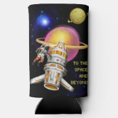 Naar de ruimte en daarbuiten seltzer blikjeskoeler (Achterkant)