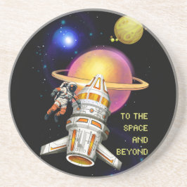 Naar de ruimte en daarbuiten zandsteen onderzetter