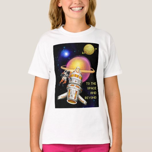 Naar de ruimte en verder t-shirt (Voorkant)