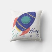 Naar de ruimte Raket Baby Aanpasbaar Kussen (Achterkant)