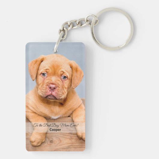 Naar de Sleutelhanger Best Dog Mam Ever CustomPhot (achterkant)