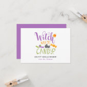 Naar de Snoep Halloween-kaarten Kaart (Voorkant / Achterkant in situ)