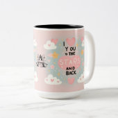 Naar de sterren en terug: persoonlijke liefde tweekleurige koffiemok (Voorkant rechts)