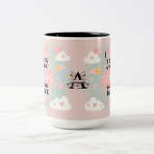 Naar de sterren en terug: persoonlijke liefde tweekleurige koffiemok (Center)