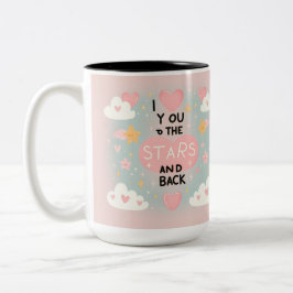 Naar de sterren en terug: persoonlijke liefde tweekleurige koffiemok