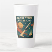 "Naar de sterren en verder" ruimtevaart Latte Mok (Voorkant)