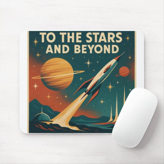 "Naar de sterren en verder"  ruimtevaart Muismat (Met muis)