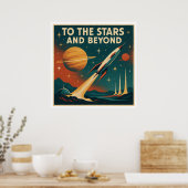 "Naar de sterren en verder"  ruimtevaart Poster (Keuken)