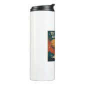 "Naar de sterren en verder"  ruimtevaart Thermosbeker (Gedraaid links)