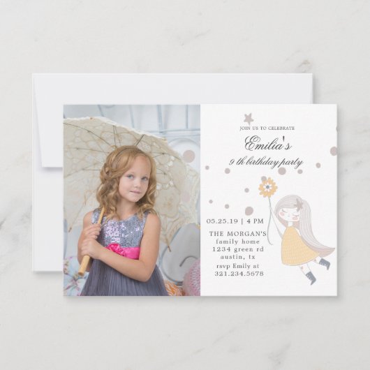 Naar de sterren | Foto van Birthday Party Kaart (Voorkant)