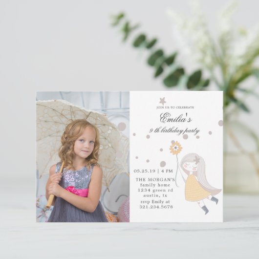 Naar de sterren | Foto van Birthday Party Kaart (Staand voorkant)