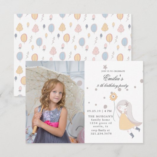 Naar de sterren | Foto van Birthday Party Kaart (Voorkant / Achterkant)