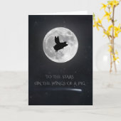 naar de sterren op de vleugels van een varken kaart (Gele Bloem)