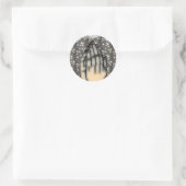 Naar de sterren ronde sticker (Tas)
