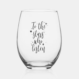 Naar de sterren wijnglas zonder voet