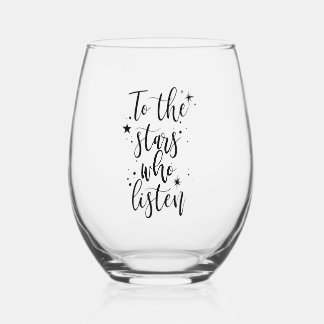 Naar de sterren wijnglas zonder voet