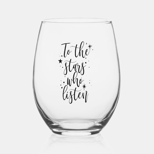 Naar de sterren wijnglas zonder voet (Voorkant)