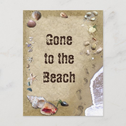 Naar de strand briefkaart (Voorkant)