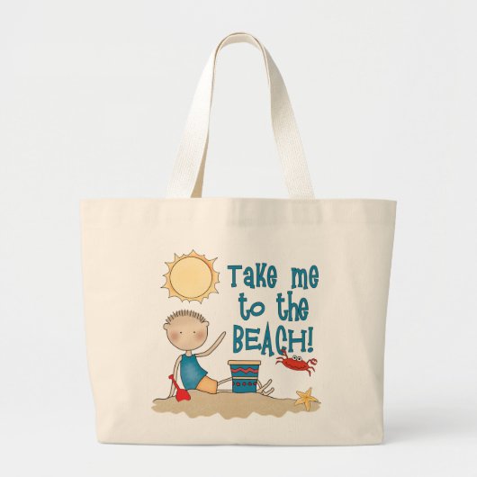 Naar de strand (jongen) grote tote bag (Voorkant)