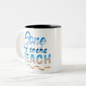 Naar de strand tweekleurige koffiemok (Voorkant links)