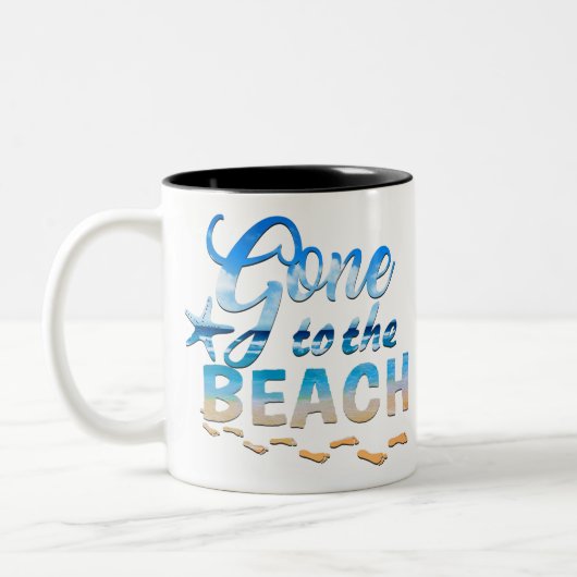 Naar de strand tweekleurige koffiemok (Links)