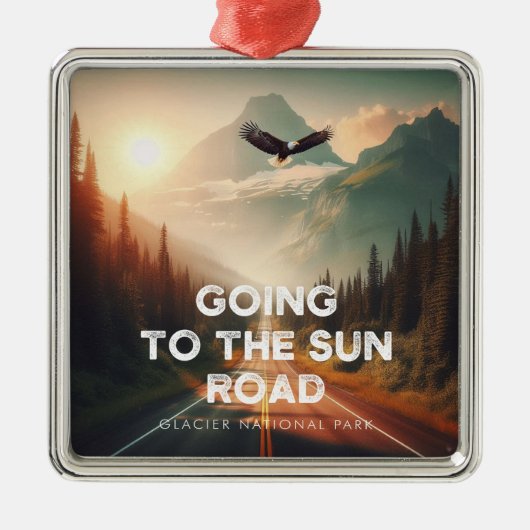 Naar de Sun Road Montana Eagle Metalen Ornament (Voorkant)