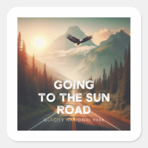 Naar de Sun Road Montana Eagle Vierkante Sticker