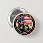Naar de Sun Road Montana-motor Ronde Button 5,7 Cm (Voorkant /achterkant)