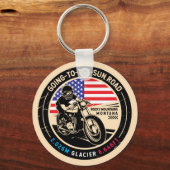 Naar de Sun Road Montana-motor Sleutelhanger (Voorkant)