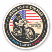Naar de Sun Road Montana-motor Sticker (Voorkant)